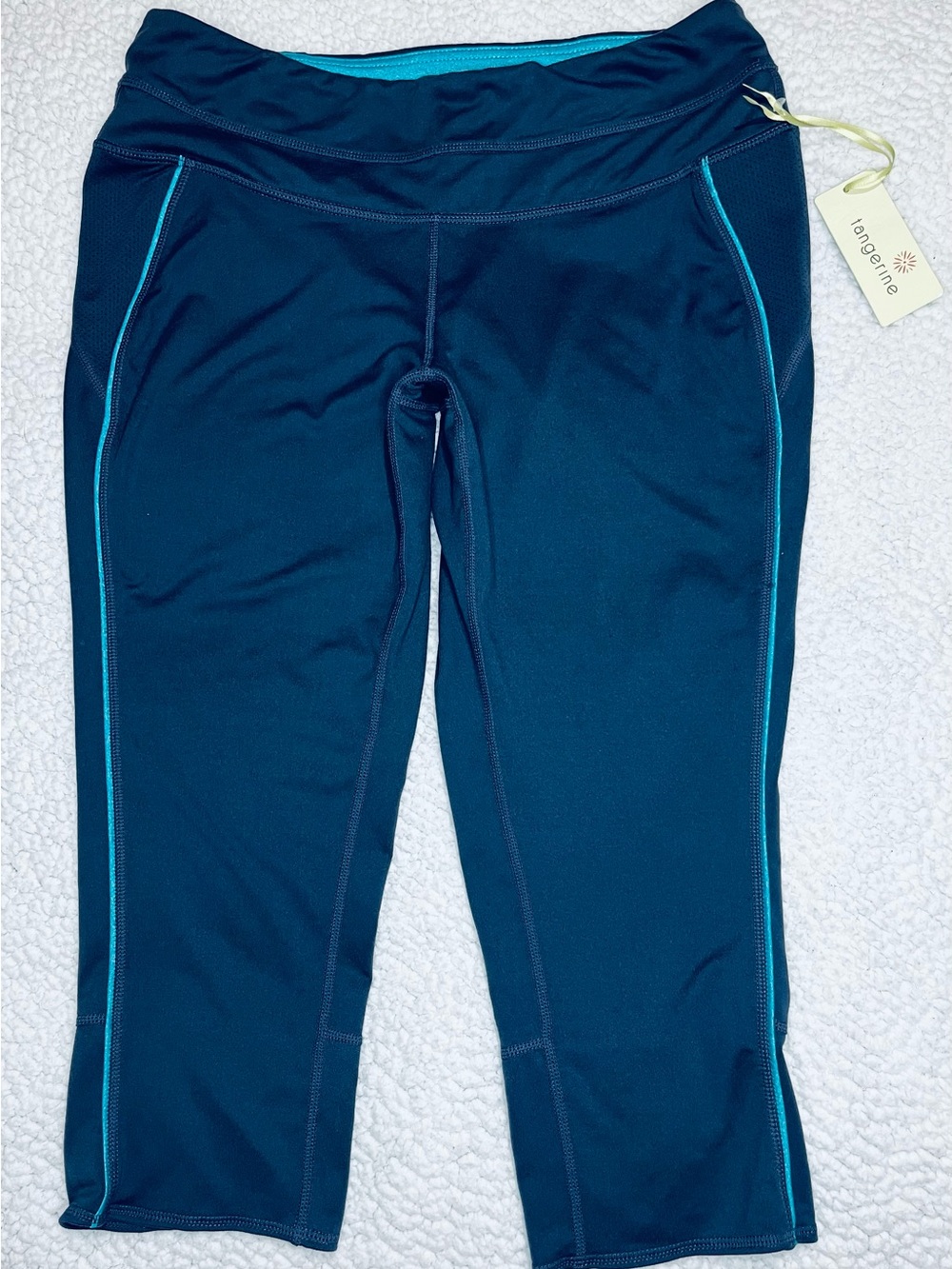 Tangerine Navy Leggings with Teal Trim